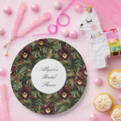 Tropical Burgundy Red Orchid Floral Brautparty Pappteller (Party)