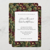 Tropical Burgundy Red Orchid Floral Wedding Einladung (Vorne/Hinten)