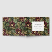 Tropical Burgundy Red Orchids Floral Wedding Gästebuch (Voll)