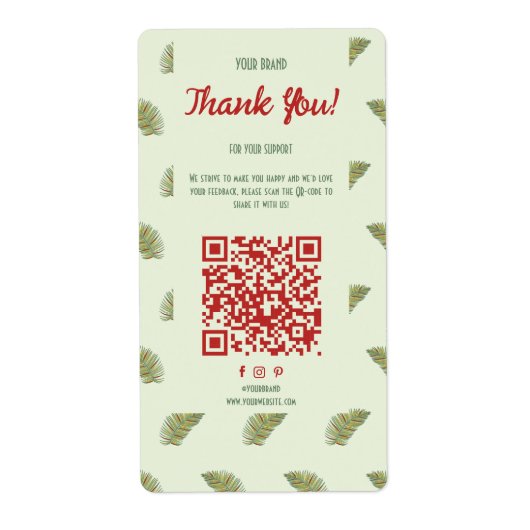 Tropical Business Danke Box Siegel Label QR-Code (Vorne)
