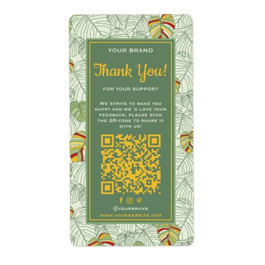 Tropical Business Danke Box Siegel Label QR-Code (Vorne)