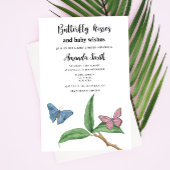 Tropical Butterfly küsst Babydusche Einladung