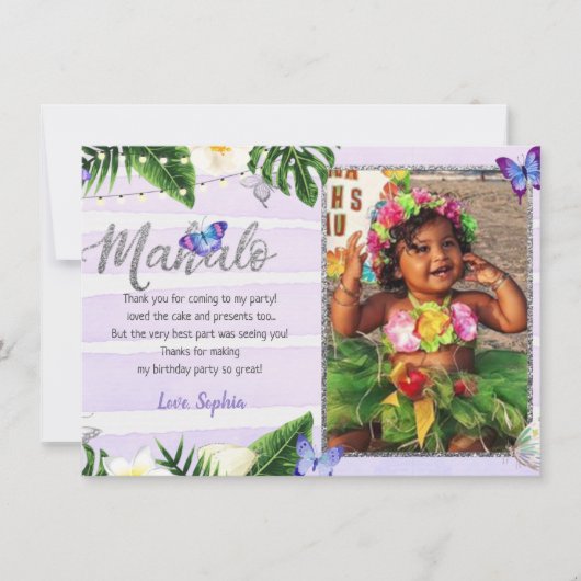 Tropical Butterfly Mahalo Danke Karte (Vorderseite)