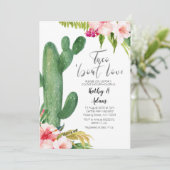 Tropical Cactus Taco über Liebe COUPLES SHOWER Einladung (Stehend Vorderseite)