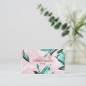 Tropical Calla Lilly Floral Pink Elegant Visitenkarte (Stehend Vorderseite)