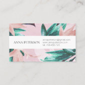 Tropical Calla Lilly Floral Pink Elegant Visitenkarte (Rückseite)