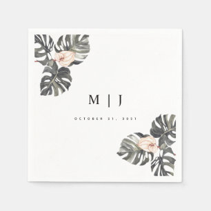 Tropical Calla Lily Minimalistischer Hochzeitcockt Serviette