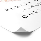 Tropical Calla Lily Wedding Guest Book Sign Poster (Ecke)