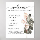 Tropical Calla Lily Wedding Willkommenszeichen Poster (Vorne)