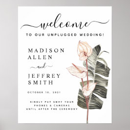 Tropical Calla Lily Wedding Willkommenszeichen Poster