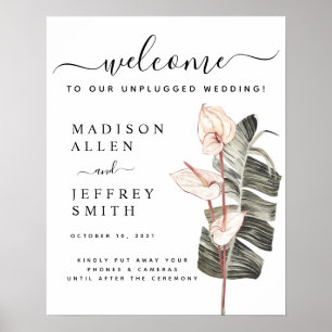 Tropical Calla Lily Wedding Willkommenszeichen Poster