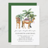 Tropical Camels & Palm Trees Desert Couples Dusche