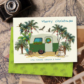 Tropical Camping Trailer Frohe Weihnachtskarten Einladung