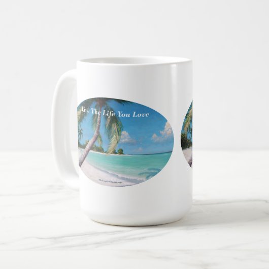 Tropical Caribbean Beach - Leben Sie das Leben, da Kaffeetasse (Vorderseite Links)