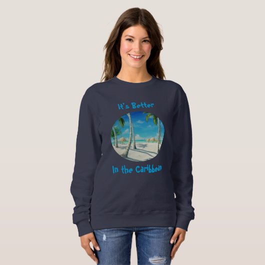 Tropical Caribbean Beach Sweatshirt (Vorne ganz)