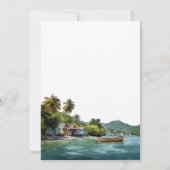 Tropical Caribbean Elopement Wedding Reception Einladung (Rückseite)