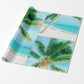 Tropical Caribbean Island Beach Palm Tree Geschenkpapier (Ungerollt)
