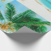 Tropical Caribbean Island Beach Palm Tree Geschenkpapier (Ecke)