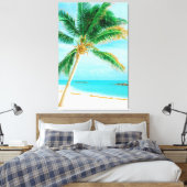 Tropical Caribbean Island Beach Palm Tree Leinwanddruck (Insitu (Schlafzimmer))