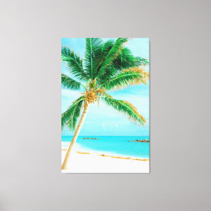 Tropical Caribbean Island Beach Palm Tree Leinwanddruck
