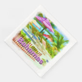 Tropical Caribbean Island Beach Scene - Souvenir Serviette (Ecke)