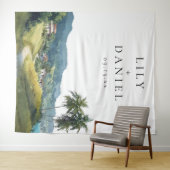 Tropical Caribbean Wedding Photo Backdrop Wandteppich (Beispiel (Horizontal))