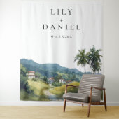 Tropical Caribbean Wedding Photo Backdrop Wandteppich (Beispiel)