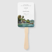 Tropical Caribbean Wedding Program Fächer (Vorderseite)