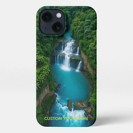 "Tropical Cascade – Nature’s Power in Your Pocket" iPhone Hülle (Rückseite)