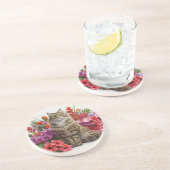 Tropical Cat Sandstone Drink Untersetzer Design. (Seite)