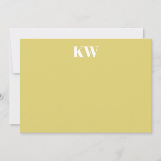 Tropical Chartreuse Monogram Initials Personalized Dankeskarte (Vorderseite)