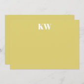 Tropical Chartreuse Monogram Initials Personalized Dankeskarte (Vorne/Hinten)