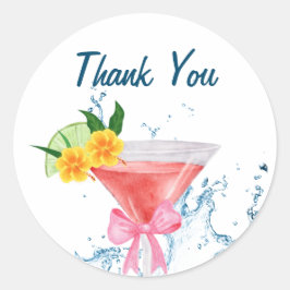 Tropical Cheers Beach Cocktails Party Runder Aufkleber