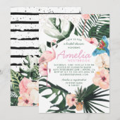Tropical Chic | Blumendusche Einladung (Vorne/Hinten)