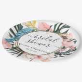 Tropical Chic Flamingo Brautparty Pappteller (Schrägansicht)
