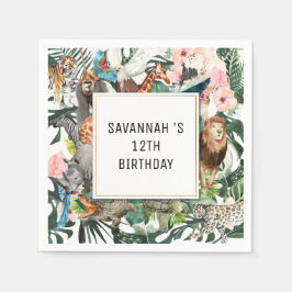 Tropical Chic | Wild Animal Birthday Party Serviette