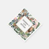 Tropical Chic | Wild Animal Birthday Party Serviette (Ecke)