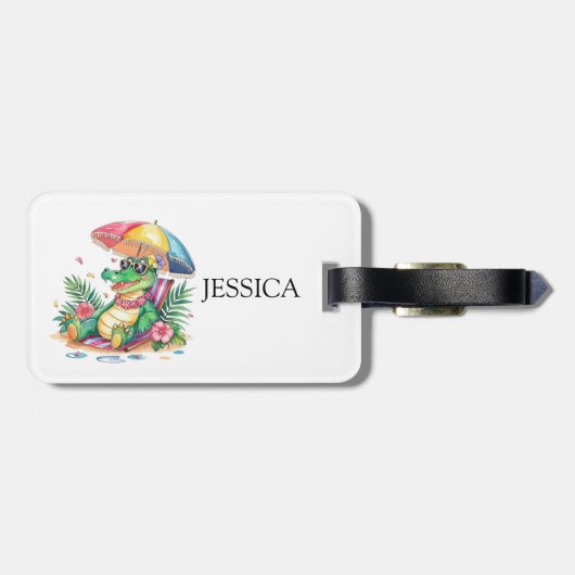 Tropical Chill Relaxing Gator Gepäckanhänger (Rückseite horizontal)