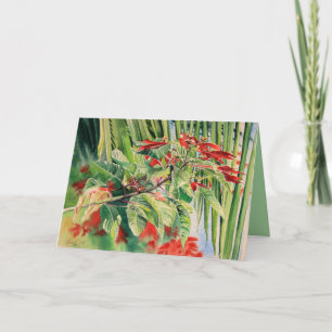 "Tropical Christmas", Aquarell von Kitty Harvill Feiertagskarte
