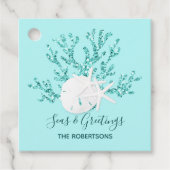 Tropical Christmas Beach Aqua Blue Gift Geschenkanhänger (Vorderseite)