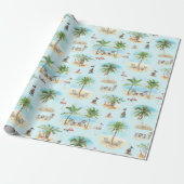 Tropical Christmas Beach Palm Trees Geschenkpapier (Ungerollt)