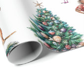 Tropical Christmas Beach Santa Claus Geschenkpapier (Rolleneckpunkt)