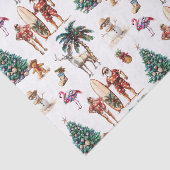 Tropical Christmas Beach Santa Claus Seidenpapier (Ausschnitt)