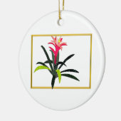 Tropical Christmas Bromeliad Keramikornament (Links)