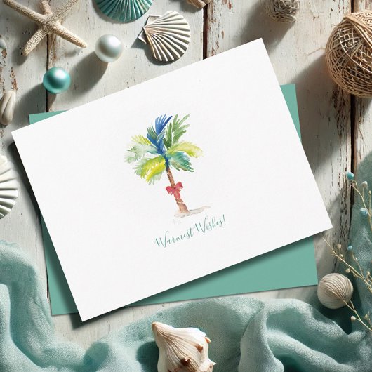 Tropical Christmas Card Palm Trees Postkarte