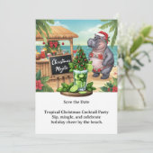 Tropical Christmas Cocktail Party Invitation Einladung (Stehend Vorderseite)