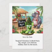 Tropical Christmas Cocktail Party Invitation Einladung (Vorne/Hinten)
