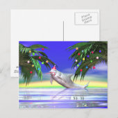 Tropical Christmas Dolphin Feiertagspostkarte (Vorne/Hinten)