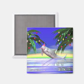 Tropical Christmas Dolphin Magnet (Vorderseite/Rückseite)
