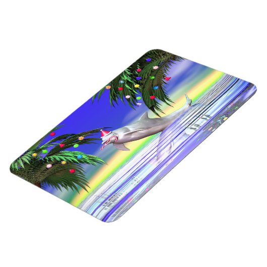 Tropical Christmas Dolphin Magnet (Linke Seite)
